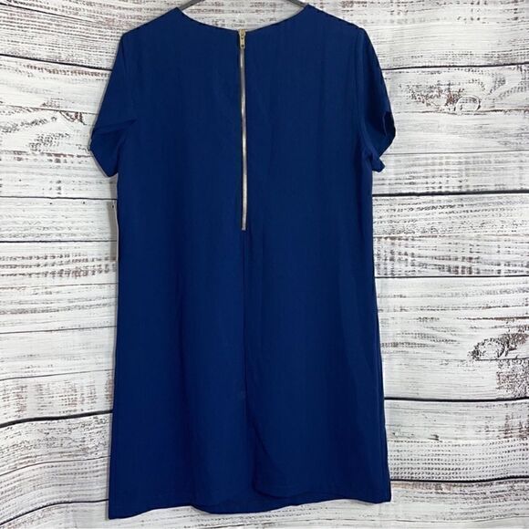 Lulus Dress Womens Sz Medium shift and shout chiffon Navy Blue Mini Preppy NWT - Picture 5 of 10
